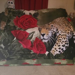 3D Rose/Leopard Duvet Set